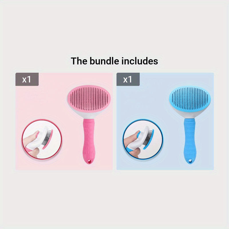Perr-1pc One-Click Cat & Dog Hair Removal Comb with Floating Needle for Easy Pet Grooming