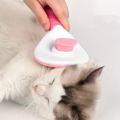 Perr-1pc One-Click Cat & Dog Hair Removal Comb with Floating Needle for Easy Pet Grooming