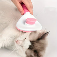 Perr-1pc One-Click Cat & Dog Hair Removal Comb with Floating Needle for Easy Pet Grooming
