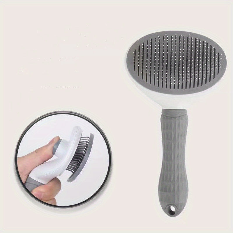 Perr-1pc One-Click Cat & Dog Hair Removal Comb with Floating Needle for Easy Pet Grooming