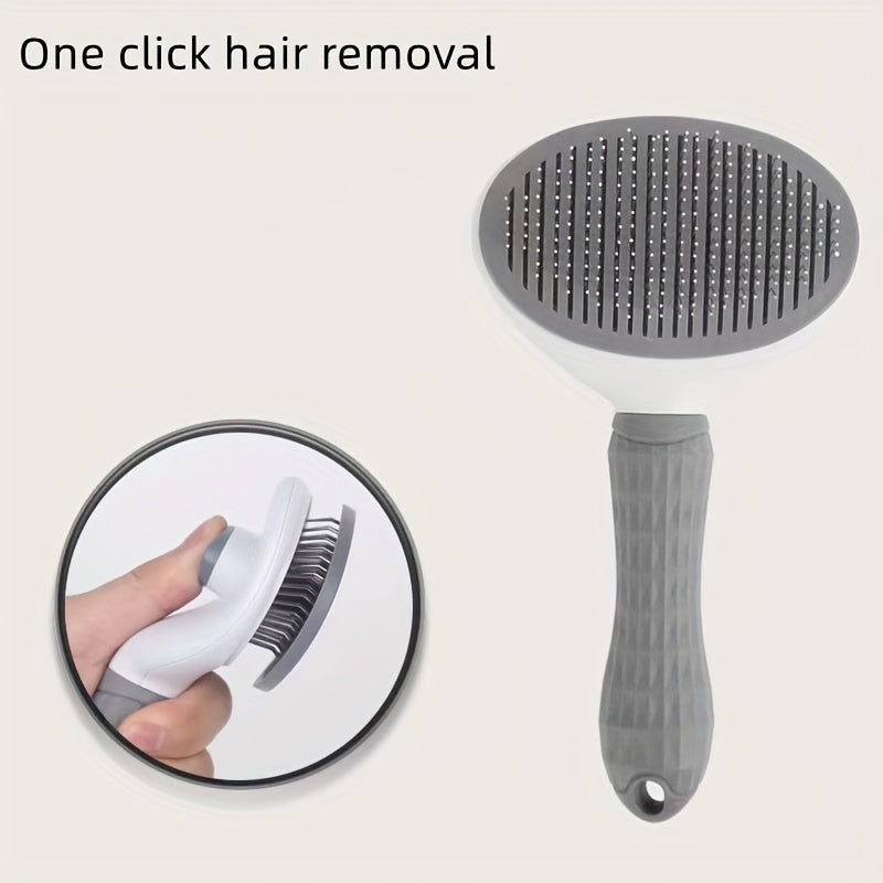 Perr-1pc One-Click Cat & Dog Hair Removal Comb with Floating Needle for Easy Pet Grooming