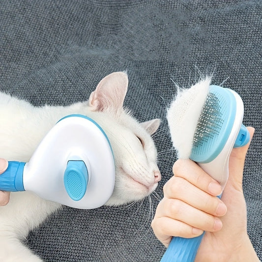Perr-1pc One-Click Cat & Dog Hair Removal Comb with Floating Needle for Easy Pet Grooming