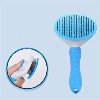 Perr-1pc One-Click Cat & Dog Hair Removal Comb with Floating Needle for Easy Pet Grooming